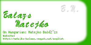 balazs matejko business card